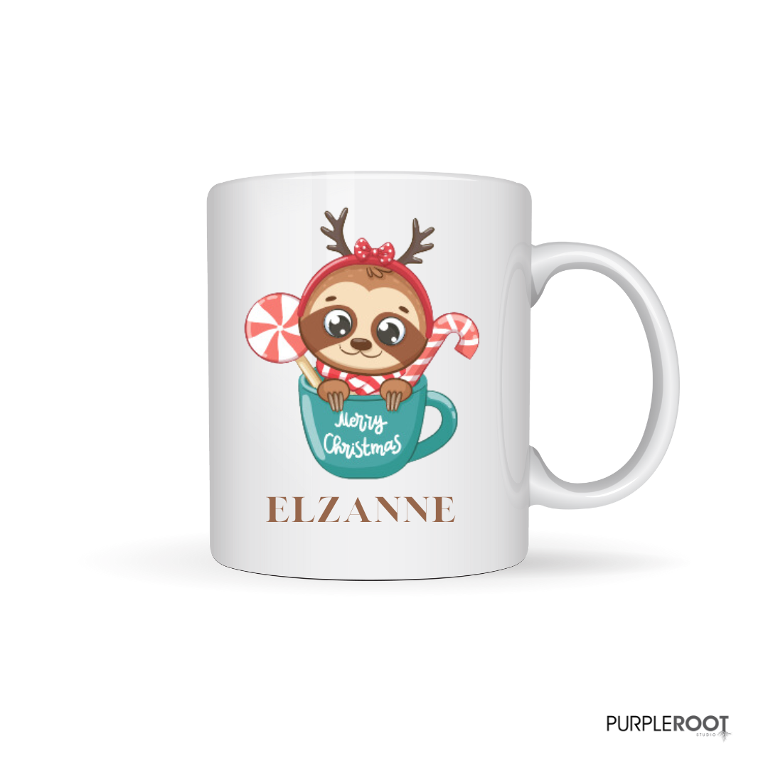 Personalised Christmas Mug - Cute Animals