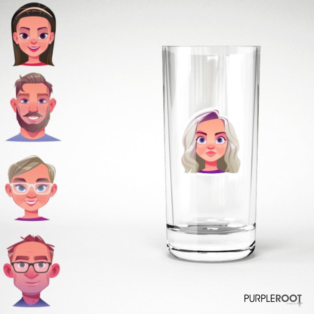 ‘Cartoon Face’ Glass