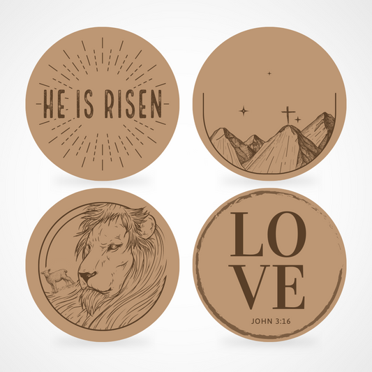 Seasonal Coasters (set of 4): Easter - He is Risen
