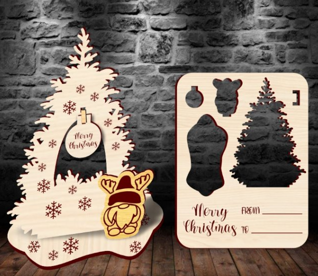 Wooden Christmas Card Stand