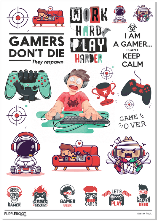 Gamer Sticker Pack A4