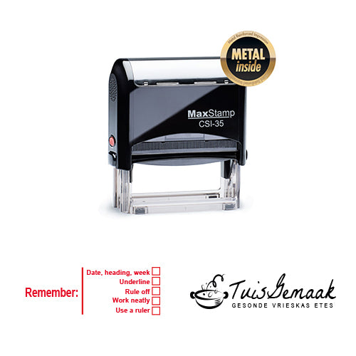 Personalised Self-inking Stamp: 25x70mm